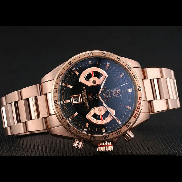 Tag Heuer Grand Carrera Rose Gold Bracelet Black Dial new59431