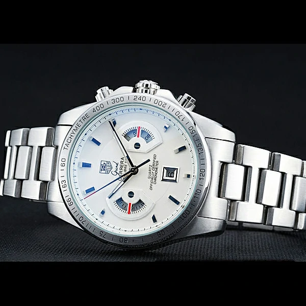 Tag Heuer Grand Carrera Stainless Steel Bracelet White Dial new59430