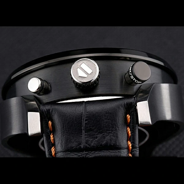 Tag Heuer MikroTimer Black Dial Black Perforated Leather Strap new59973