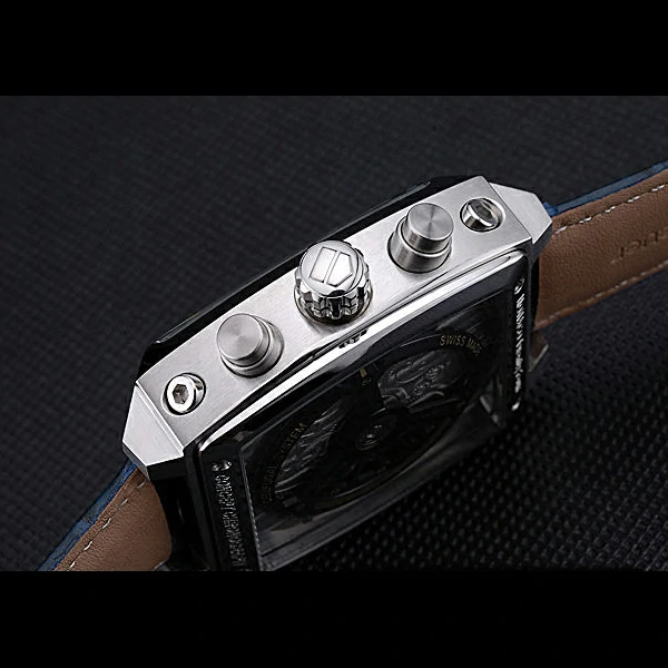 Tag Heuer Monaco 24 Calibre 36 Chronograph Blue And Grey Stripes Dial Blue Leather Strap new60169