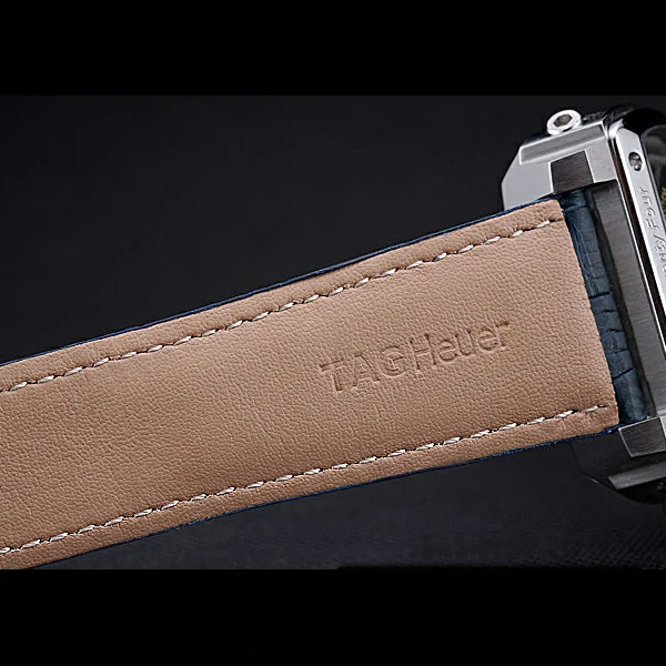 Tag Heuer Monaco 24 Calibre 36 Chronograph Blue And Grey Stripes Dial Blue Leather Strap new60169
