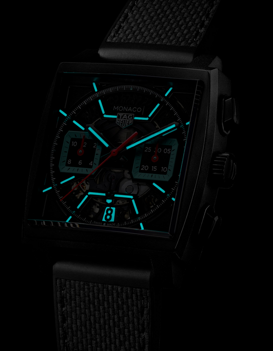 TAG Heuer Monaco Chronograph Skeleton, Black DLC Titanium, Automatic, 39mm, CBL2184.FT6236