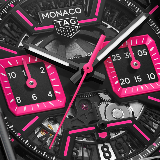 TAG Heuer Monaco Chronograph Skeleton, Black DLC Titanium, Automatic, 39mm, CBL218B.FT6236