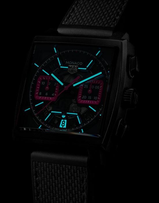 TAG Heuer Monaco Chronograph Skeleton, Black DLC Titanium, Automatic, 39mm, CBL218B.FT6236