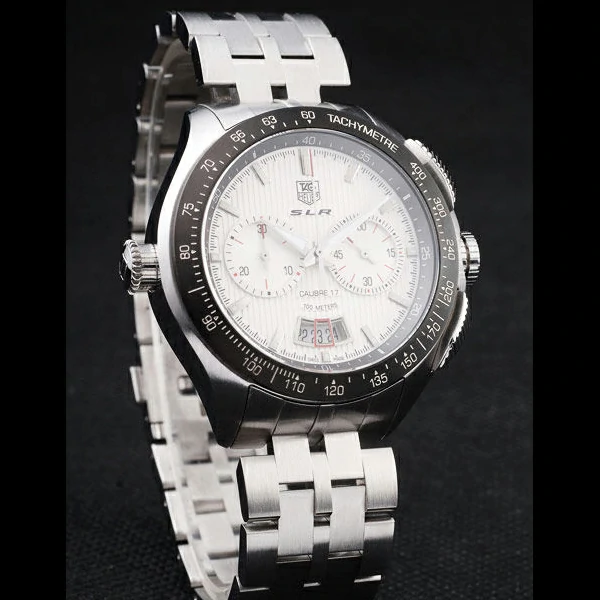 Tag Heuer SLR Tachymeter Bezel Stainless Steel White Dial new58082