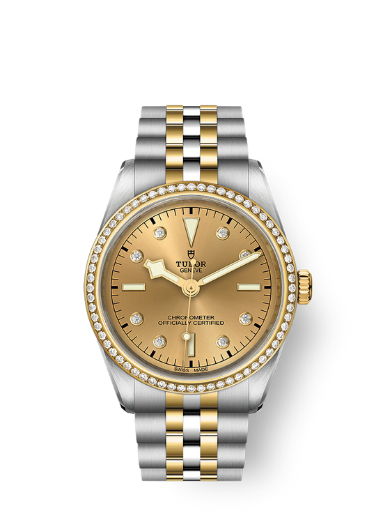Tudor Replica Watch Black Bay 36 S &G, 316L Stainless Steel, 18k Yellow Gold and Diamonds, M79653-0007