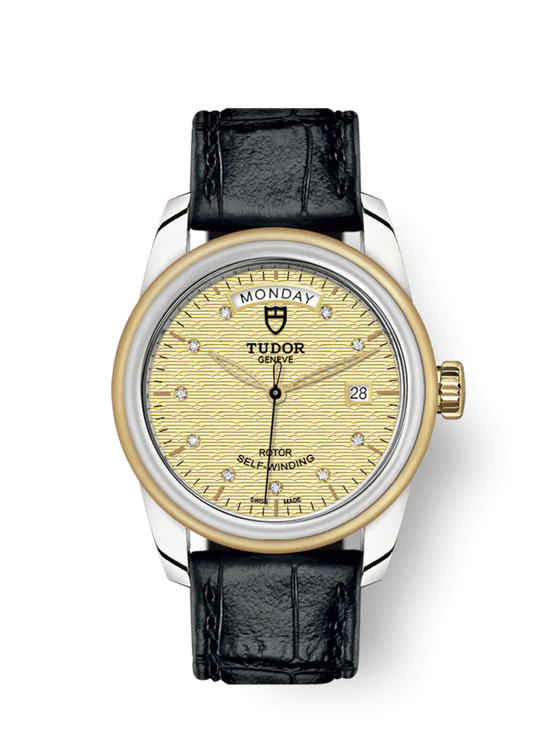Tudor Replica Watch Glamour Date+Day, Stainless Steel and 18k Yellow Gold with Diamond-set, 39mm, M56003-0029