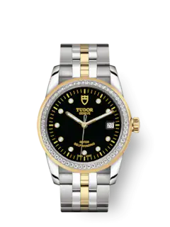 Tudor Replica Watch Glamour Date, Stainless Steel and 18k Yellow Gold with Diamond-set dial and Diamond-set bezel, 36mm, M55023-0022