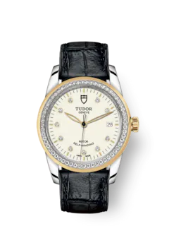 Tudor Replica Watch Glamour Date, Stainless Steel and 18k Yellow Gold with Diamond-set dial and Diamond-set bezel, 36mm, M55023-0094