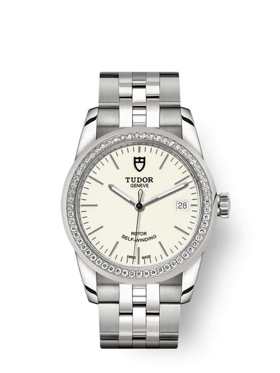Tudor Replica Watch Glamour Date, Stainless Steel and Diamond-set bezel, 36mm, M55020-0095