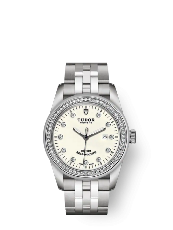 Tudor Replica Watch Glamour Date, Stainless Steel and Diamond-set with Diamond-set bezel, 31mm, M53020-0074