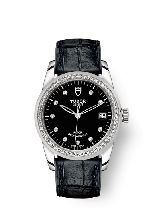 Tudor Replica Watch Glamour Date, Stainless Steel with Diamond-set dial and Diamond-set bezel, 36mm, M55020-0053