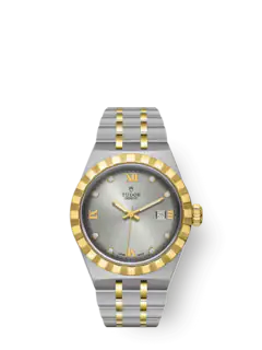 Tudor Replica Watch Royal, Stainless Steel and 18k Yellow Gold with Diamond-set, 28mm, M28303-0002