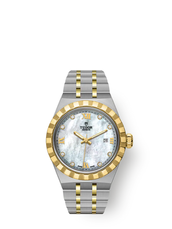 Tudor Replica Watch Royal, Stainless Steel and 18k Yellow Gold with Diamond-set, 28mm, M28303-0007