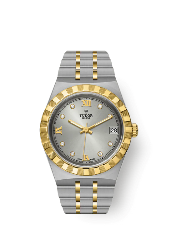 Tudor Replica Watch Royal, Stainless Steel and 18k Yellow Gold with Diamond-set, 34mm, M28403-0002