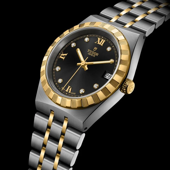 Tudor Replica Watch Royal, Stainless Steel and 18k Yellow Gold with Diamond-set, 34mm, M28403-0005