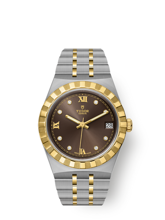 Tudor Replica Watch Royal, Stainless Steel and 18k Yellow Gold with Diamond-set, 34mm, M28403-0009