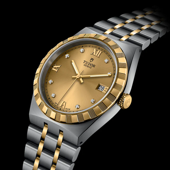 Tudor Replica Watch Royal, Stainless Steel and 18k Yellow Gold with Diamond-set, 38mm, M28503-0005