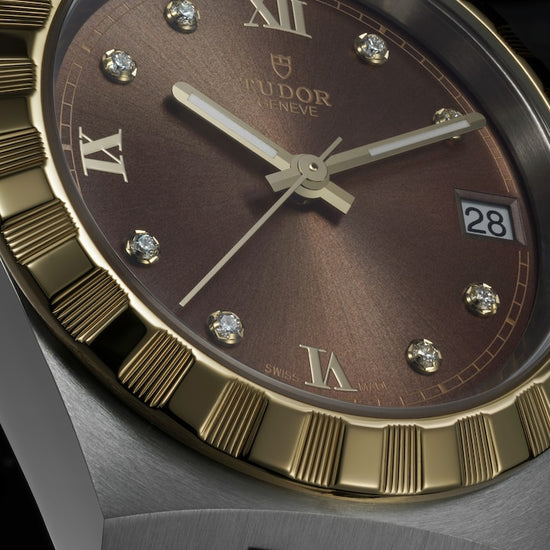 Tudor Replica Watch Royal, Stainless Steel and 18k Yellow Gold with Diamond-set, 38mm, M28503-0008