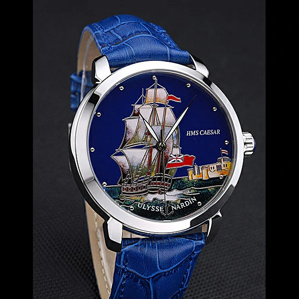 Ulysse Nardin Classico HMS Caesar Limited Edition Blue Leather Strap new60317