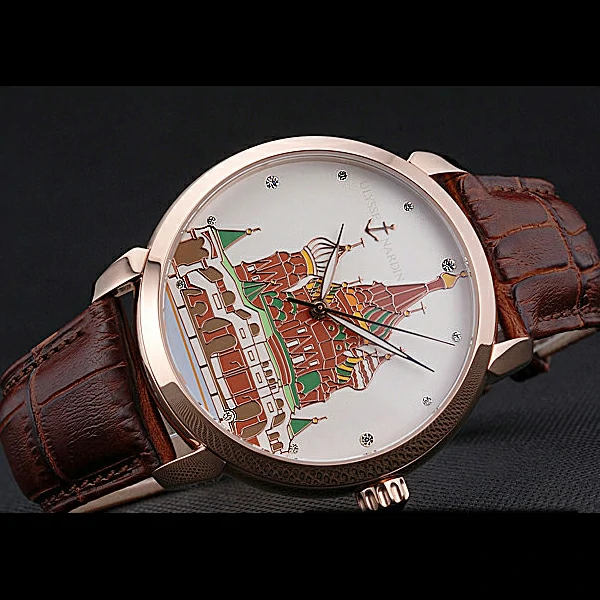 Ulysse Nardin Kremlin Set Gold Case Brown Leather Strap new60318