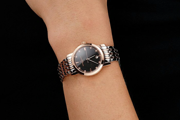 Vacheron Constantin Fine Black Dial With Diamonds Rose Gold Case Two Tone Bracelet new122789