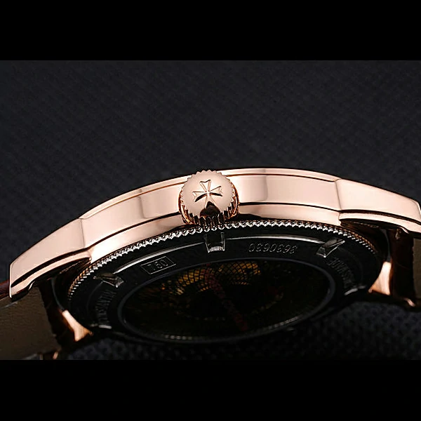 Vacheron Constantin Patrimony Contemporaine Rose Gold Case White Dial Brown Leather Brace new60606