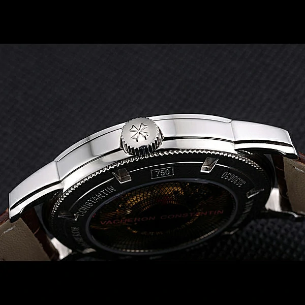 Vacheron Constantin Patrimony Contemporaine Stainless Steel Case White Dial Brown Leather new60609