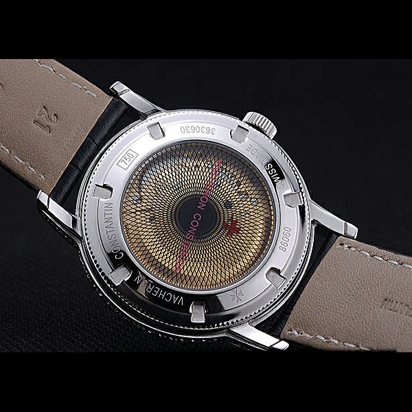 Vacheron Constantin Patrimony Traditionnelle Diamonds Case Black Leather Bracelet new60446