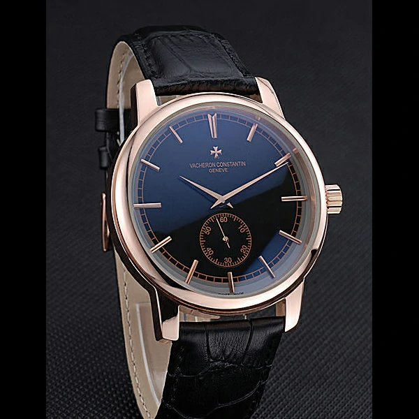 Vacheron Constantin Patrimony Traditionnelle Small Seconds Gold Case Black Dial new60201