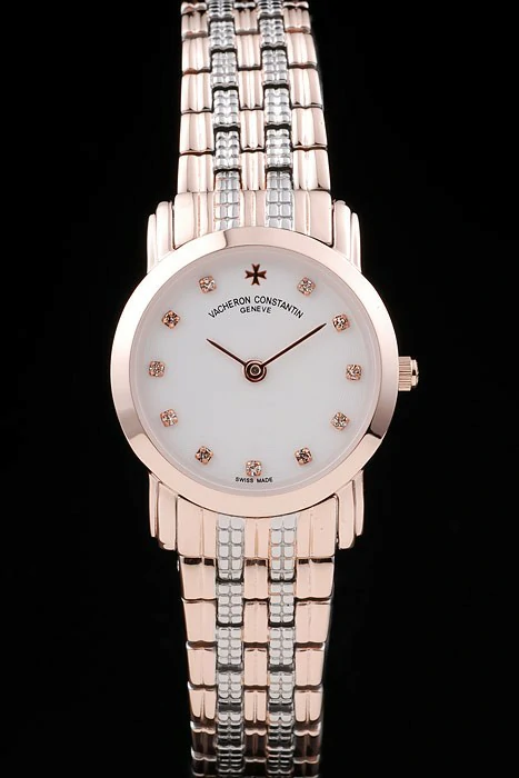 Vacheron Constantin Patrimony Traditionnelle White Dial Diamond Numerals Two Toned Bracelet new74622