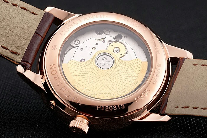 Vacheron Constantin Traditionnelle Power Reserve White Dial Rose Gold Case Brown Leather Strap new122011