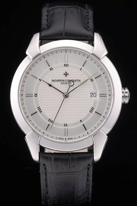 Vacheron Constantin Traditionnelle White Dial Roman Numerals Black Leather Bracelet new105442