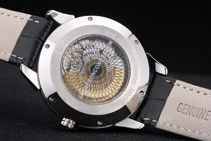 Vacheron Constantin Traditionnelle White Dial Roman Numerals Black Leather Bracelet new105442