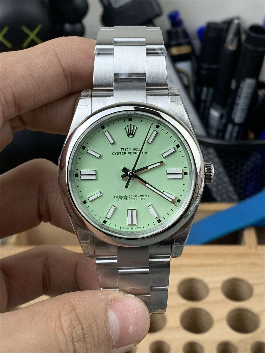 VS Factory Oyster Perpetual 41 Green Dial Replica – Avocado Green, 904L Steel, Automatic