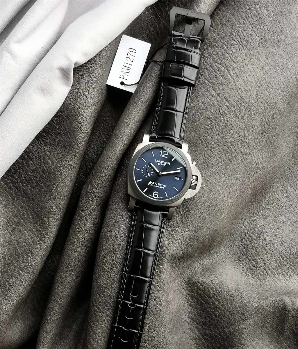 VSF Panerai PAM01279 – 42mm Titanium Luminor GMT Blue Sunburst Dial Replica