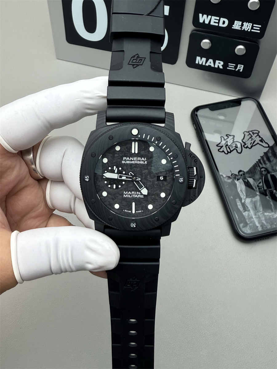 VSF Watches Panerai PAM979 – 47mm Submersible Carbotech Super Clone with P.9000 Movement